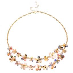 Ashley Cooper(tm) Resin Flower Layered Gold-Tone Chain Necklace