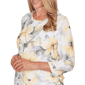 Womens Alfred Dunner Al Fresco Watercolor Floral Ruched Blouse - image 5