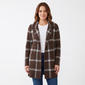 Womens By Design Long Sleeve Plaid Two Pocket Coatigan - image 1