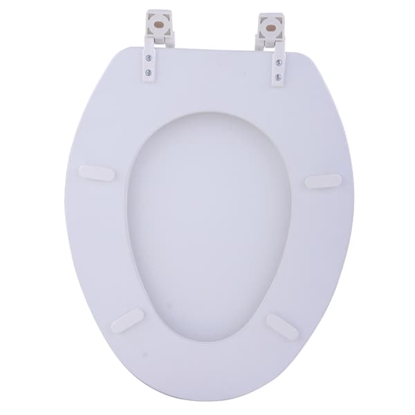 Achim Fantasia Soft Elongated Vinyl White Toilet Seat