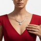 Saffron 3ctw. Moissanite Diamond Floral Drop Necklace - image 3