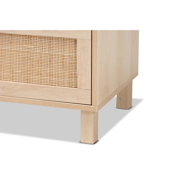 Baxton Studio Sebille Light Brown Wood 3-Drawer Storage Chest