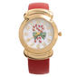 Gold-Tone Red Candy Cane Wrapped Bangle Watch  - PT10163A - image 1