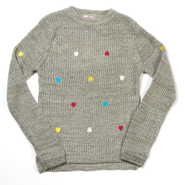 Girls &#40;7-16&#41; Pink Angel Heart Embroidered Sweater - image 