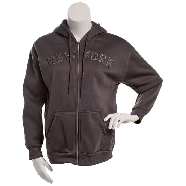 Juniors No Comment New York Fleece Zip Up Hoodie