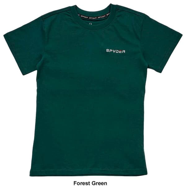 Mens Spyder Ribbed Crew Neck Solid Short Sleeve Tee