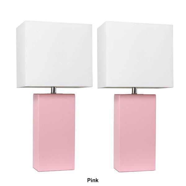 Elegant Designs&#8482; Modern Leather Table Lamps - Set of 2