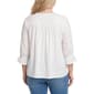Plus Size NY Collection 3/4 Ruffle Sleeve Tie Neck Blouse - image 2