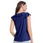 Womens Jones New York Sleeveless Drape Ruffle V-Neck Blouse - image 3