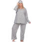 Plus Size White Mark Dotted Long Sleeve 3pc. Pajama Set - image 1