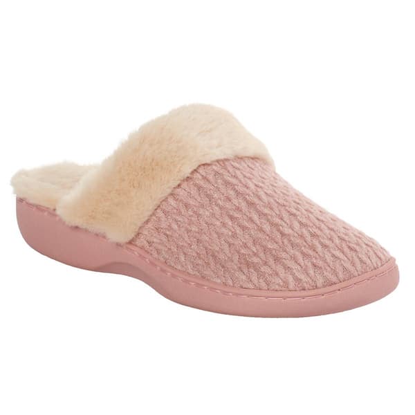 Womens Ella & Joy Knit Faux Fur Slide Slippers - image 