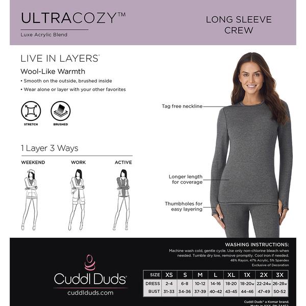 Womens Cuddl Duds® Ultra Cozy Long Sleeve Crew Neck