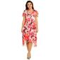 Plus Size Ellen Weaver Chiffon Floral High Low Hem Dress- Painter - image 1