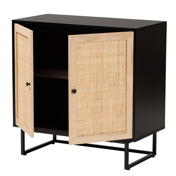 Baxton Studio Declan Espresso Wood 2-Door Storage Cabinet