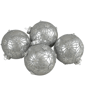 Northlight 4ct. Glittered Floral Christmas Glass Ball Ornaments - image 1