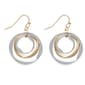 Freedom Two-Tone Open Circle Smooth & Textured Fishhook Earrings - image 1