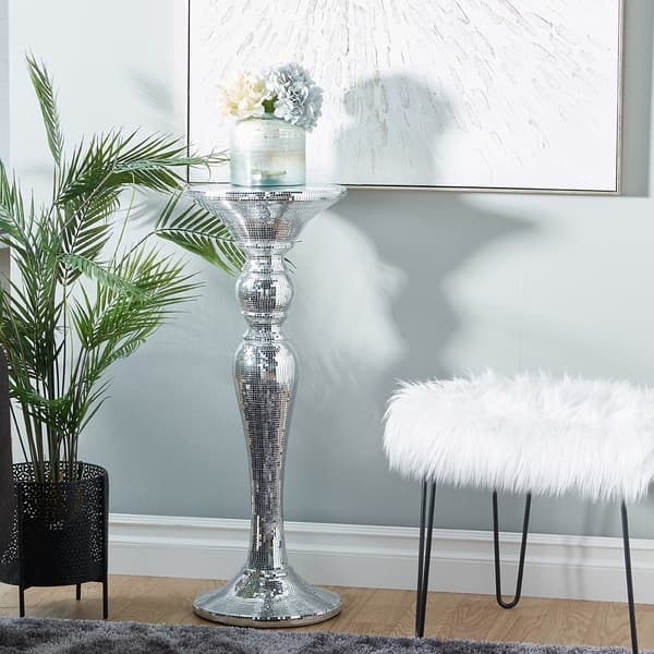9th & Pike&#174; Glam Colomn Pedestal Accent table