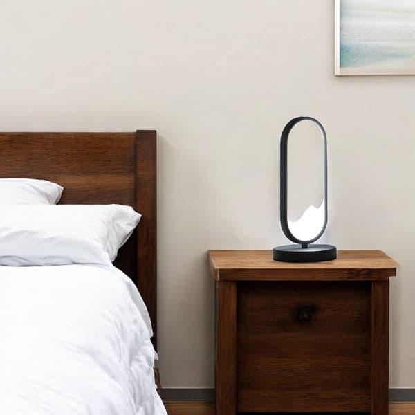 HomeRoots 14in. Black Metal Desk LED Desk Lamp