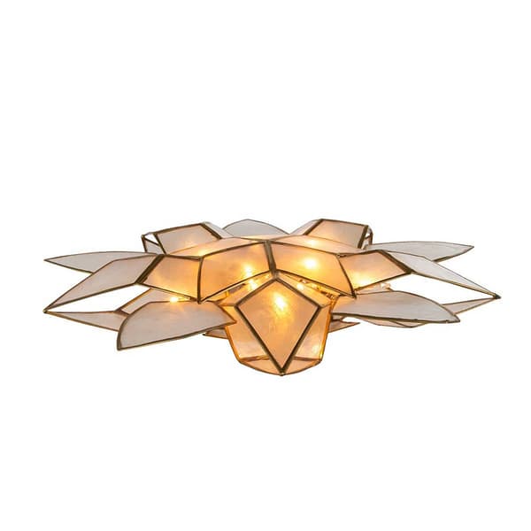 Kurt Adler UL 10-Light Gold Tin Double Point Capiz Star Treetop