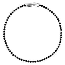 Athra 7in. Silver Plated & Black Crystal Tennis Bracelet
