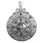 Wearable Art Silver-Tone Artisan Disc Crystal Stone Enhancer - image 1