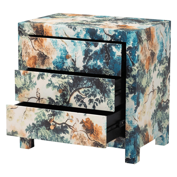 Baxton Studio Adeline End Table with Nature Motif