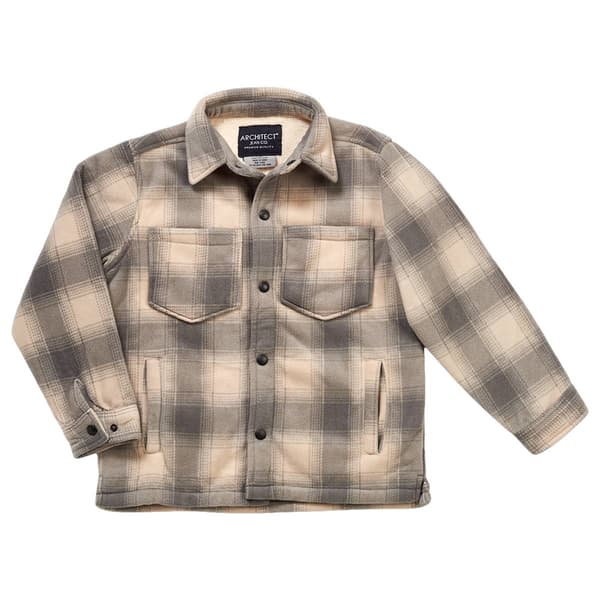 Boys (8-20) Architect(R) Sherpa Lined Nordic Fleece Shacket - Grey - image 