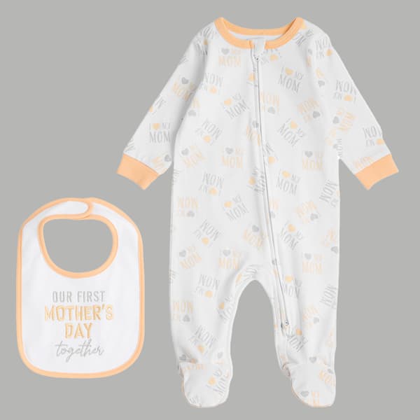 Baby Unisex &#40;NB-9M&#41; Koala Baby 1st Mother''s Day Sleeper & Bib - image 