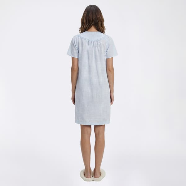 Womens Moon to Noon Short Sleeve Gingham Snap Duster