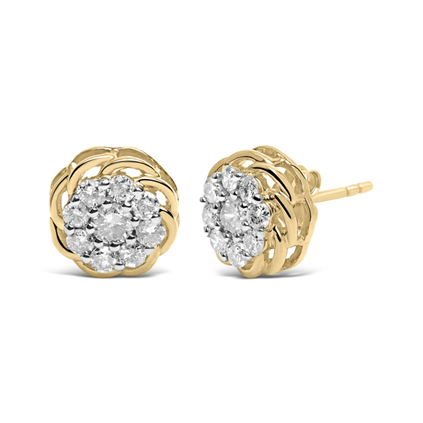 Haus of Brilliance 1/2ctw. Diamond Cluster Stud Earrings