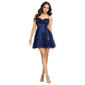 Juniors Blondie Nites Glitter Cinch Cross Back Skater Dress - image 1