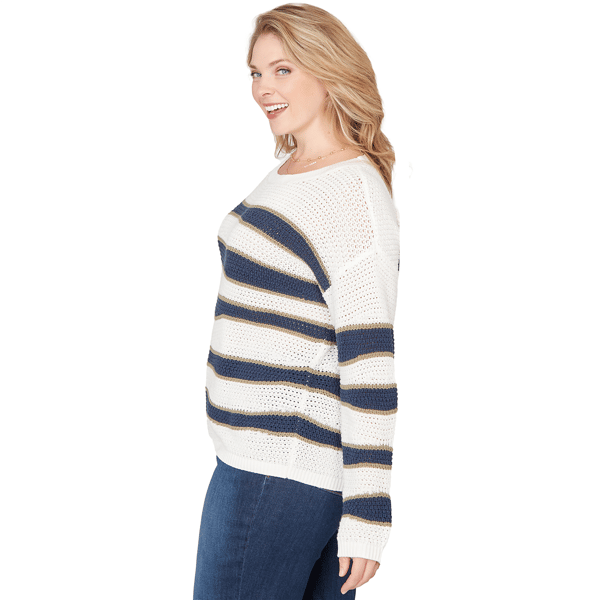 Plus Size Skye’s the Limit Fresh Start Wavy Stripe Sweater