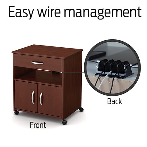 South Shore Axess Microwave Cart on Wheels-Cherry