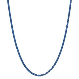 Mens Lynx Stainless Steel Acrylic Coated Box Chain Necklace