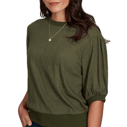 Womens Ruby Rd. Romance On The Ranch Textured Rosette Sweater