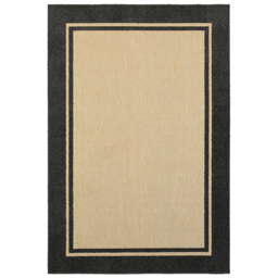 HomeRoots Beige & Black Indoor/Outdoor Rectangular Area Rug