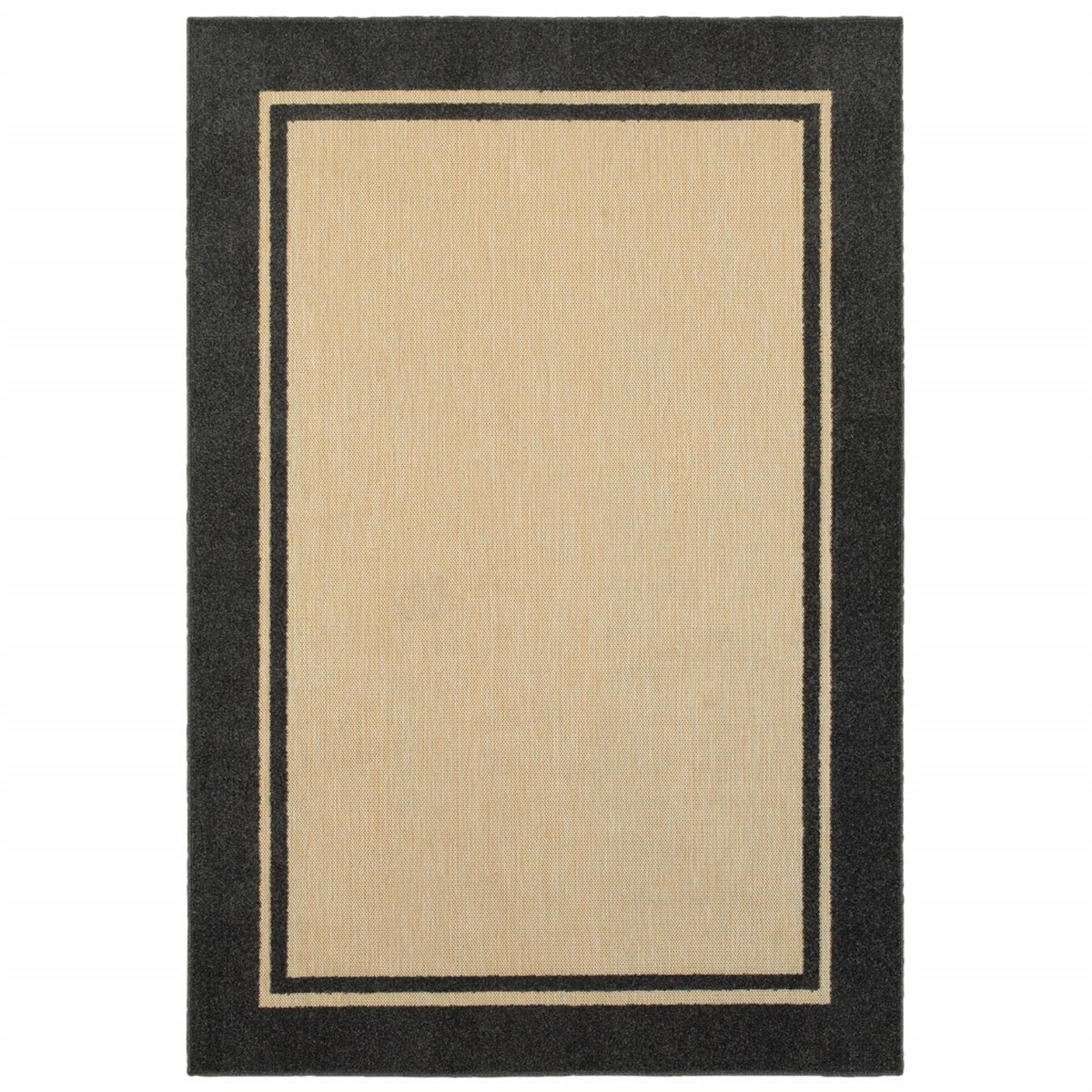HomeRoots Beige & Black Indoor/Outdoor Rectangular Area Rug