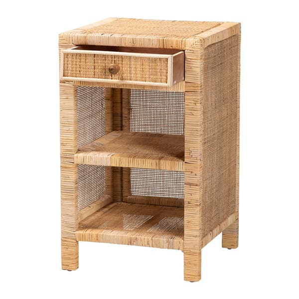 Baxton Studio Bella Brown Mahogany Wood 1-Drawer Nightstand