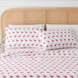 FreshFolds Newport Flamingos Microfiber Sheet Set