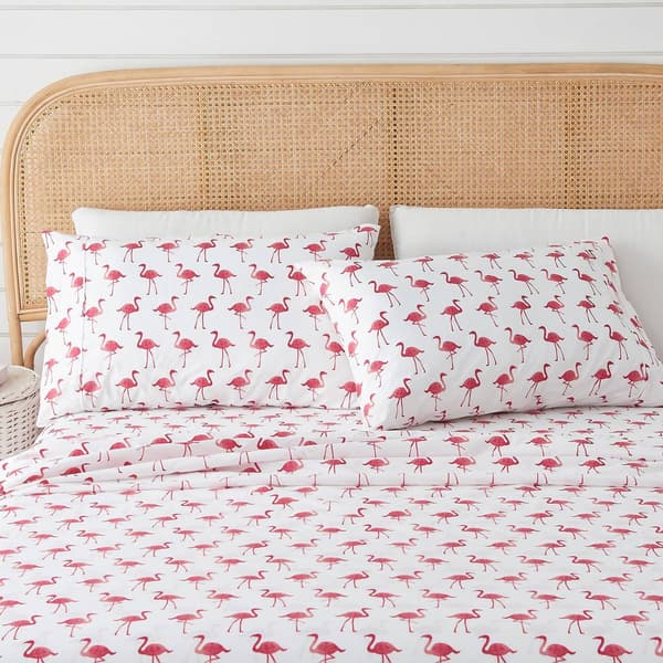FreshFolds Newport Flamingos Microfiber Sheet Set