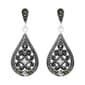 Marsala Silver Plated Marcasite Earrings - image 1