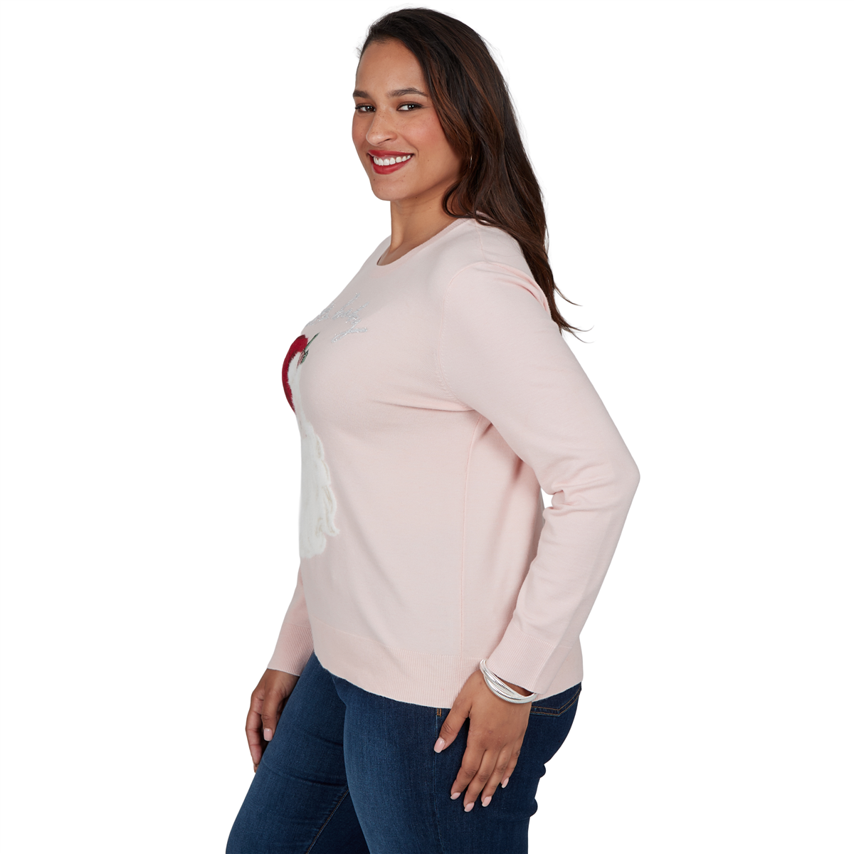 Plus Size Ruby Rd. Happy Holidays Santa Baby Christmas Sweater