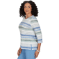 Petite Alfred Dunner Provence 3/4 Sleeve Bayadere Stripe Blouse - image 4