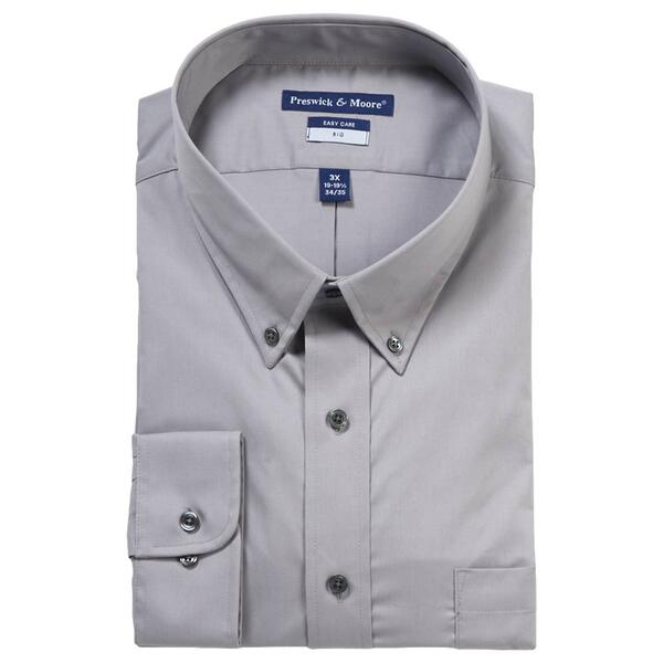 Mens Big Preswick & Moore Comfort Stretch Dress Shirt - Grey - image 