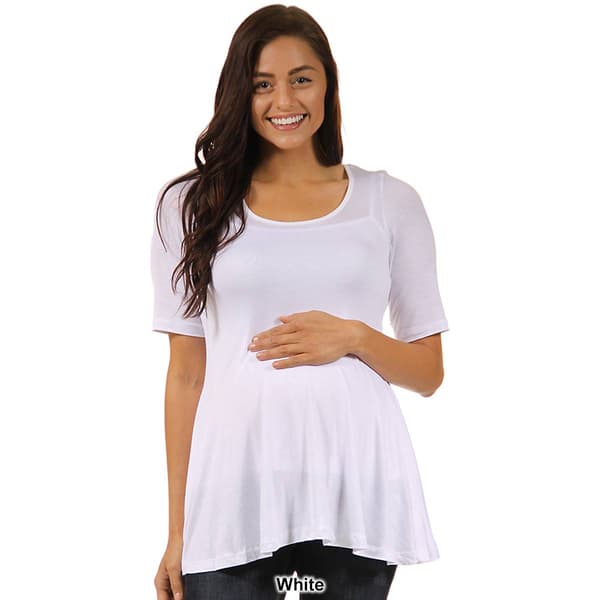 Womens 24/7 Comfort Apparel Solid 3/4 Sleeve Tunic Maternity Top