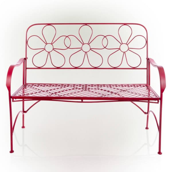 Alpine Daisy Backrest Metal Garden Bench