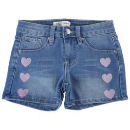 Girls &#40;7-14&#41; YMI&#40;R&#41; Basic 5 Pocket Pink Heart Shorts