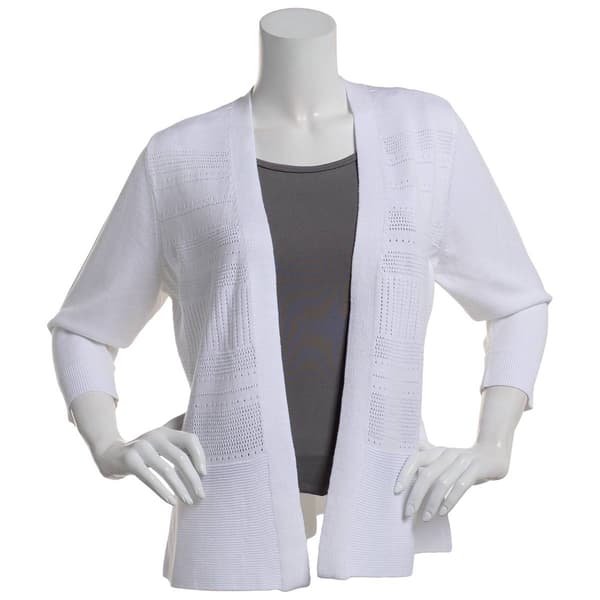 Womens 89th & Madison 3/4 Sleeve Solid Cardigan - image 