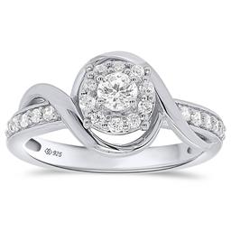 Nova Star(R) Sterling Silver 1/2ctw. Lab Grown Diamond Promise Ring