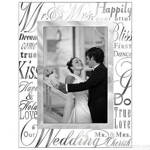 Malden Mr. & Mrs. Metallic Glass Frame - 4x6 - image 